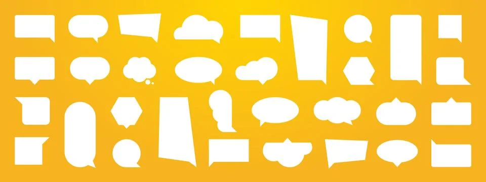 White speech bubble sign set or cartoon chat. イラスト素材