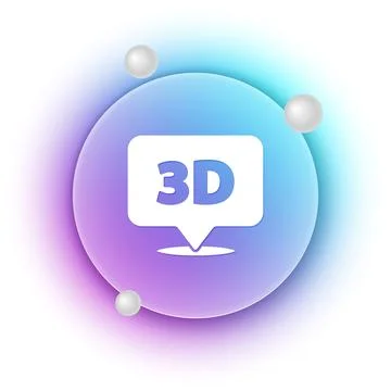 White Speech bubble with text 3D icon isolated on white background. Blue an.. Stock Illustration
