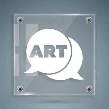 White Speech bubble with text art icon isolated on grey background. Message icon Stock Illustration