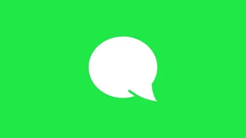 White Speech Bubble Text Chat Balloon Icon Green Screen Video stock 303388035