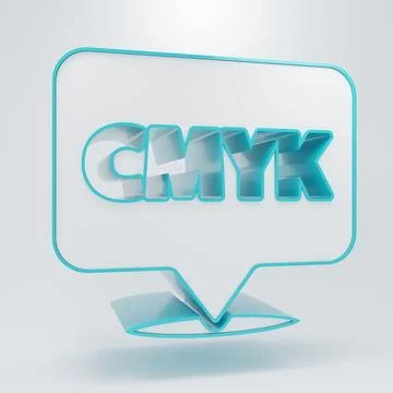 White Speech bubble with text CMYK icon isolated on grey background. Minima.. Stock Illustration