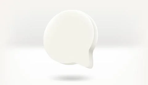 White speech bubble on white background. 3d vector mockup Illustrazione stock