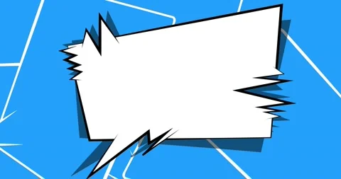 White Speech Bubble on Yellow and Blue Comic Book Background Stock Footage 168162802