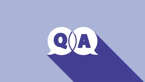 White Speech bubbles with Question and Answer icon isolated on purple background Stock Footage 148295268