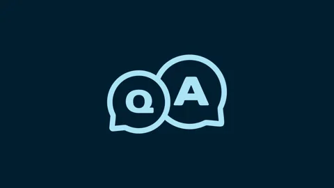 White Speech bubbles with Question and Answer icon isolated on blue background Stock Footage 230020848