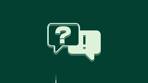 White Speech bubbles with Question and Answer icon isolated on green background Stock Footage 236037082