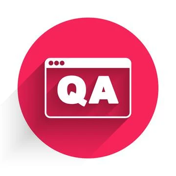 White Speech bubbles with Question and Answer icon isolated with long shadow. Q Stock Illustration