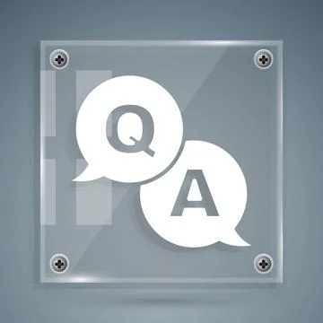 White Speech bubbles with Question and Answer icon isolated on grey background Illustrazione stock