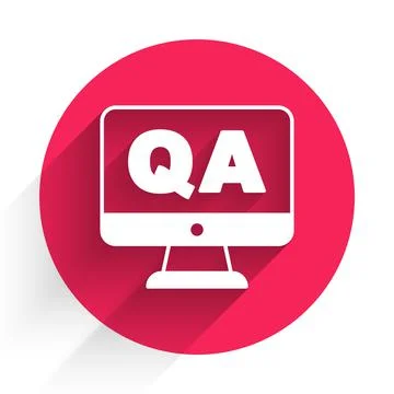 White Speech bubbles with Question and Answer icon isolated with long shadow. Q Stock Illustration