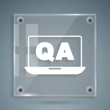 White Speech bubbles with Question and Answer icon isolated on grey background Illustrazione stock
