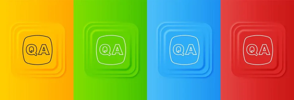 White Speech bubbles with Question and Answer icon isolated on colorful bac.. イラスト素材
