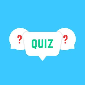 White speech bubbles with quiz Stock Illustration