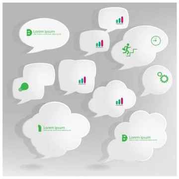 White Speech Bubbles Set Stock Illustration