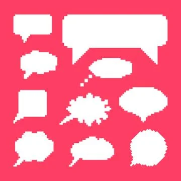 White speech bubbles set on pink background Illustration