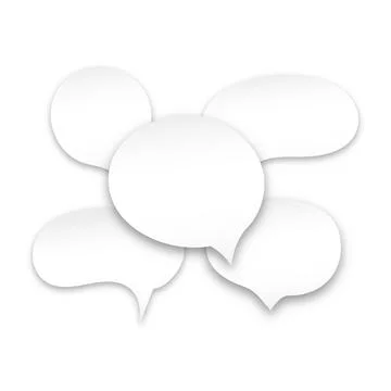 White speech bubbles with shadow on a white isolated background. The concept  Stock Illustration