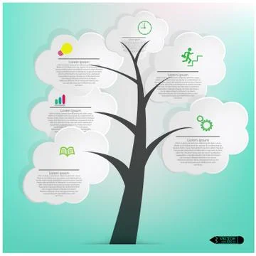 White speech bubbles tree Stock Illustration