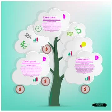White Speech Bubbles Tree Stock Illustration