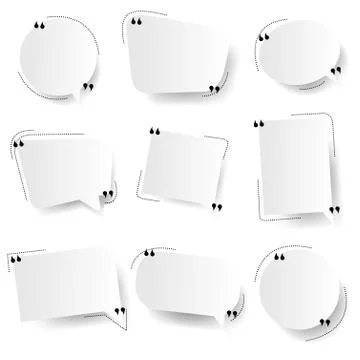 White Speech Bubbles White Background Stock Illustration
