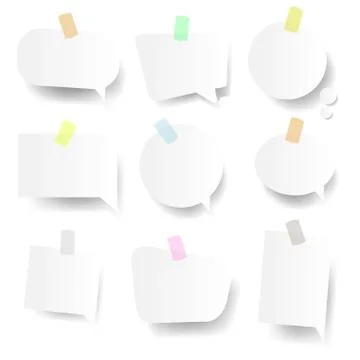 White Speech Bubbles White Background Stock Illustration