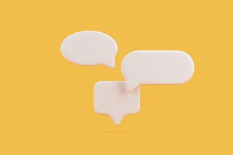 White speech bubbles on yellow background Stock Illustration