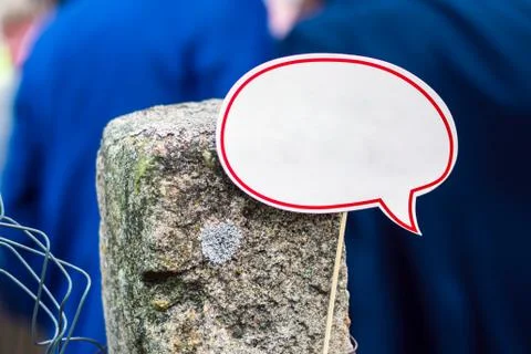 White speech cloud with copy space on a stick Stock Photos