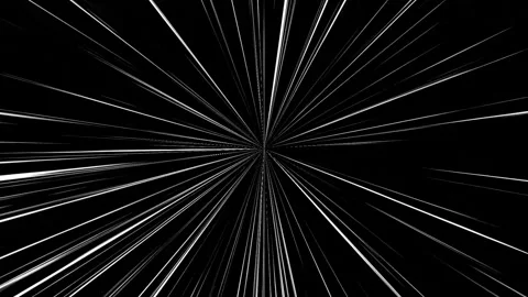 White speed lines animation. Radial comic light burst loop, anime-style motion 库存影片 313636038