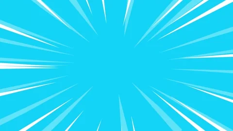 White speed lines radiating from center of light blue background. Anime manga Stock-Footage 314855462