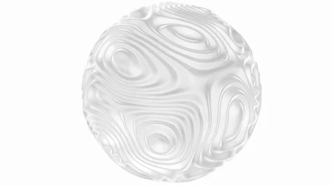 White sphere with animated and dynamic ripple texture in looping clean 3D Stock Footage 110046600