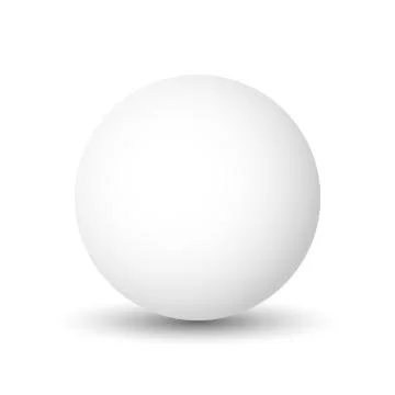 White sphere, ball or orb. 3D vector object with dropped shadow on white Stock Illustration