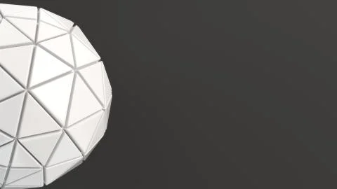 White sphere on the black surface Stock Illustration