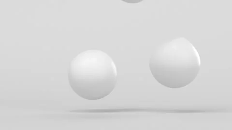 White sphere bouncing and falling in minimalist studio light motion Stock Footage 327248210