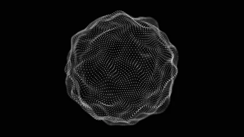 White sphere consisting of points.  Technology grid sphere. Stockbeeldmateriaal 148147555
