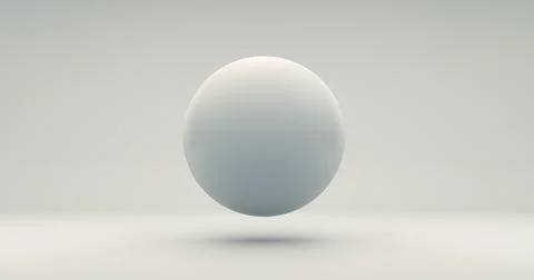 White Sphere on a Gray Studio Background. Monochrome. 3D render. イラスト素材