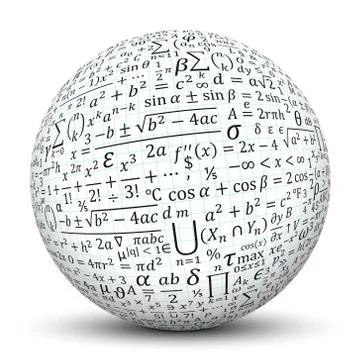 White Sphere with Math Symbol Texture Illustrazione stock