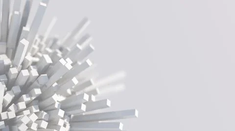White sphere morphing. Abstract illustration, 3d render. Copy space, close-up Stock Illustration