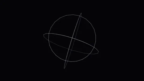 White Sphere Rotating 3D Wireframe Seamless Loop Animated Dark Background Stock Footage 342620901