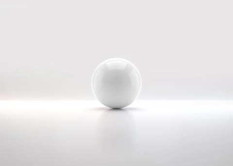 White sphere with shadow. Ball. 3D render Stock Illustration