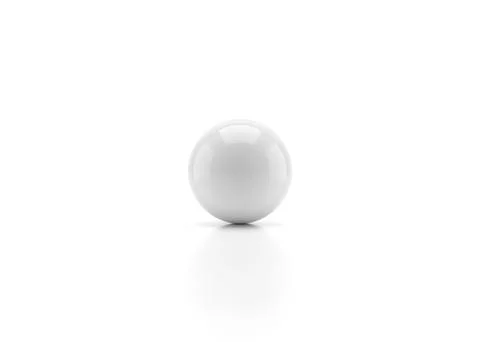 White sphere with shadow on white background. 3d render Stock Illustration