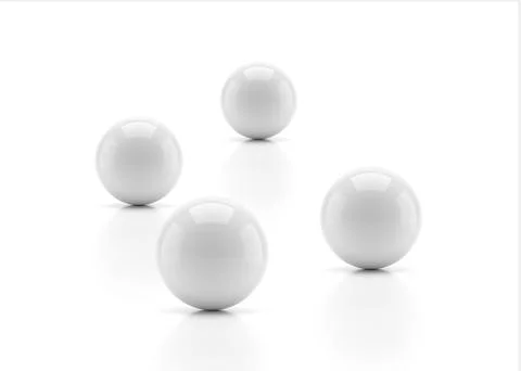White sphere with shadow on white background. 3d render Stock Illustration