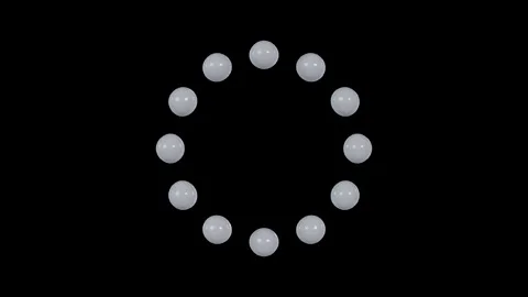 White Sphere Splitting into 12 Circles - Minimalist Loading Loop Animation Stock-Footage 340252808