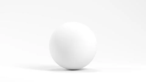 White sphere on a white background as 3D rendering Stock Illustration