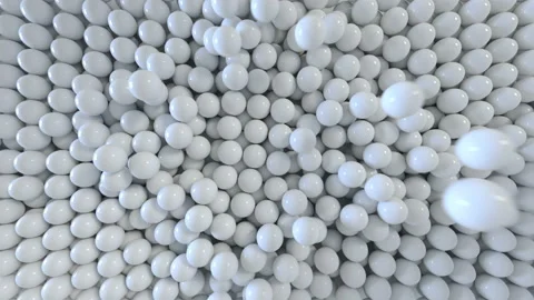 White spheres falling 3D render animatio... | Stock Video | Pond5
