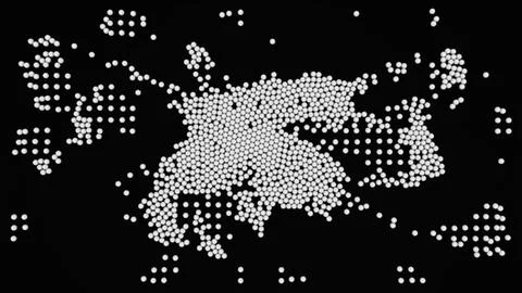 White spheres forming abstract cluster data pattern Stock Illustration