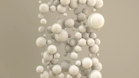 White spheres of random size on white background Stock-Illustration
