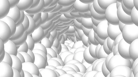 White spheres tunnel motion graphics background Stock Footage 282693051