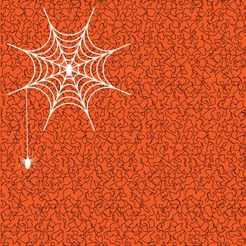 White spider web and spiders vector background. Stock Illustration