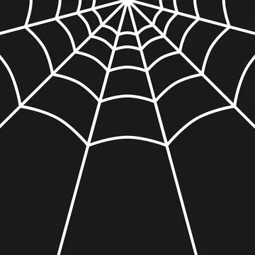 White spider web decoration on black background. Vector illustration Stock Illustration
