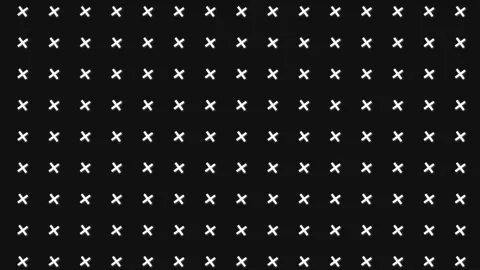 White spinning crosses loop background 4K. White crosses on a black backdrop. Stock Footage 281573825