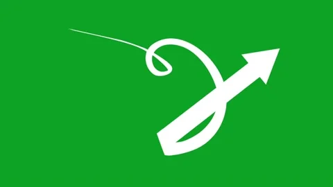 White spiral arrow animation with upward motion on green screen background video Stock Footage 332763783