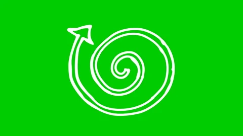 White spiral arrow green Stock Footage 231995672